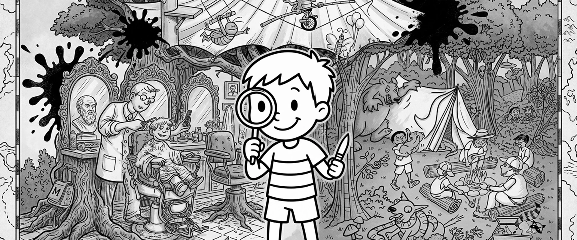 INK ENIGMA 2 hand-drawn sketchbook puzzle banner